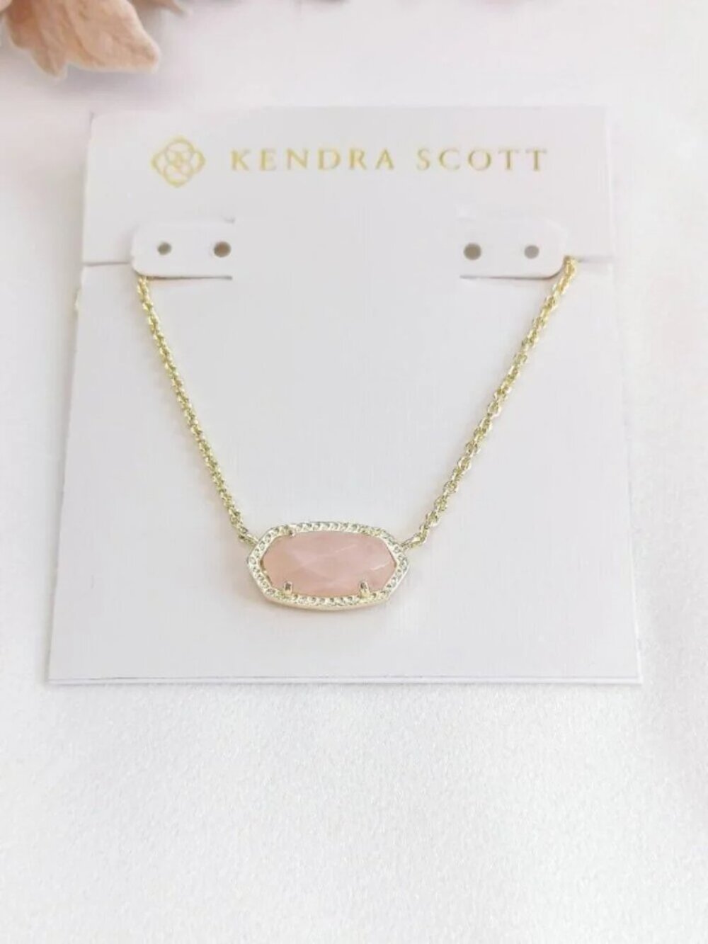Kendra Scott Elisa Gold Rose Quartz Necklace NEW Perfect condition
